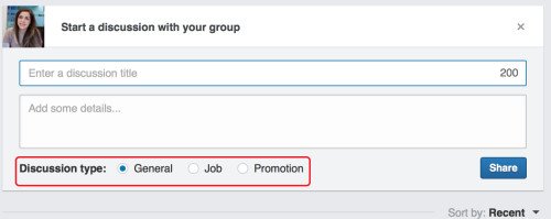 pubblicare una discussione su LinkedIn