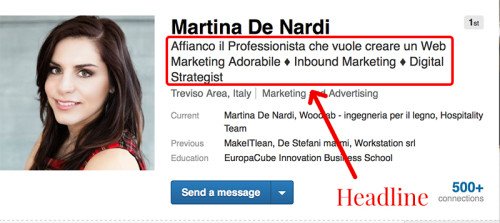 Headline LinkedIn martina de nardi