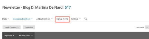 signup form di mailchimp