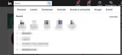 ricerca su linkedin